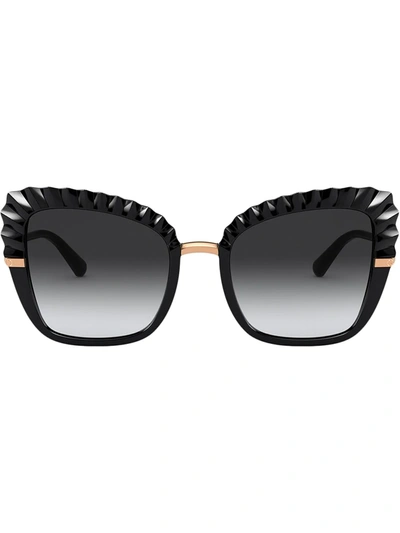 DOLCE & GABBANA PLISSÉ OVERSIZED SUNGLASSES