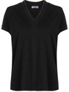 Brunello Cucinelli Stretch Cotton Jersey T-shirt In Black