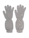 MONNALISA FAUX PEARL-EMBELLISHED KNITTED GLOVES