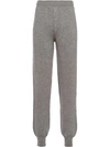Prada Tapered Fleece Trousers In Grey
