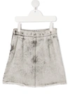 Andorine Stonewashed Denim Skirt In Grey