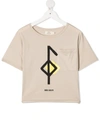 Andorine Graphic-print Organic Cotton T-shirt In Neutrals