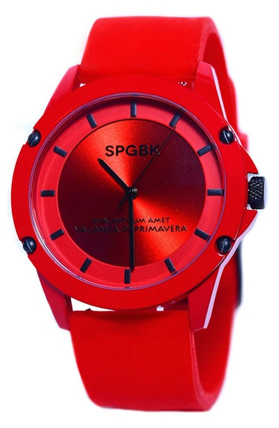 Spgbk Watches Unisex Foxfire Red Silicone Band Watch 44mm