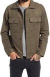 Naked And Famous Cotton Melton Button-up Work Shirt In Army