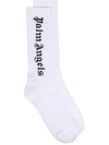 Palm Angels Vertical Logo Cotton Socks In White