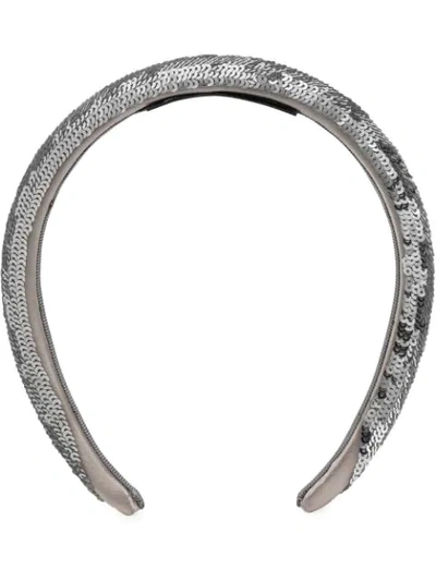 Gucci Sequinned Headband In Grey