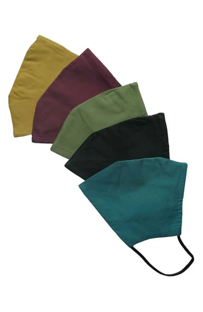 Safety Smile Assorted 5-pack Adult Face Masks In Assorted Solids