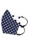 L ERICKSON LOVE II ADULT REVERSIBLE SILK FACE MASK,LE4406C-DOT-NAVY