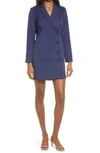 ADELYN RAE CORA PLAID LONG SLEEVE BLAZER MINIDRESS,F210D4839