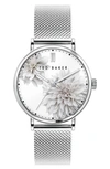 Ted Baker Phylipa Peonia Mesh Strap Watch, 37mm In Silver