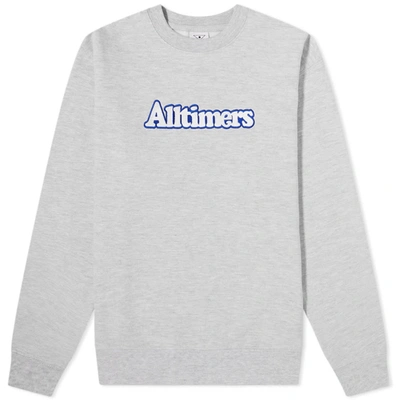 Alltimers Embroidered Broadway Crew Sweat In Grey