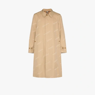 Burberry Jacquard Logo Trench Coat In Nude