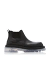 Bottega Veneta Rubber-trimmed Leather Chelsea Boots In Black