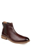 Thomas & Vine Men's Corbin Wide Width Plain Toe Chelsea Boot In Brown