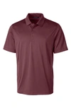 Cutter & Buck Prospect Textured Stretch Mens Short Sleeve Polo Shirt In Bordeaux