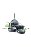 GREENPAN VALENCIA PRO 11-PIECE ANODIZED ALUMINUM CERAMIC NONSTICK COOKWARE SET,CC000675-001