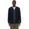 COMME DES GARÇONS HOMME DEUX NAVY FLEECE CARDIGAN