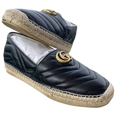 Pre-owned Gucci Black Leather Espadrilles