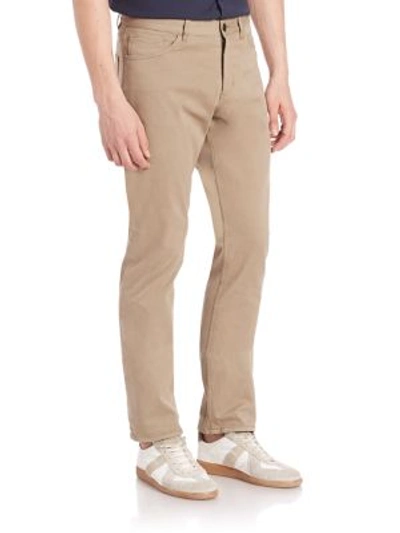 Theory Zaine Slim Straight Cotton Stretch Pants In Calf
