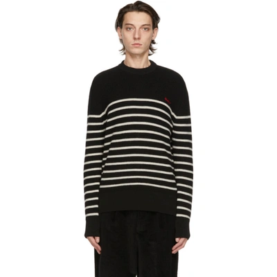 Ami Alexandre Mattiussi Black & White Breton Stripe Sweater