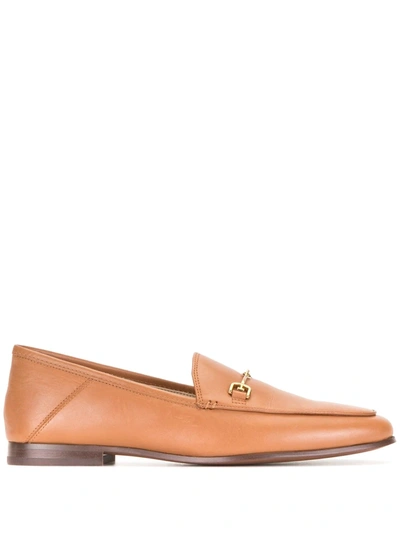 Sam Edelman Embellished Leather Loafers In Brown