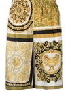 Versace Barocco Mosaic Animalier Short Shorts In Black,gold,white