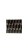 Au Depart Brown Bi-fold Monogram Wallet In Black
