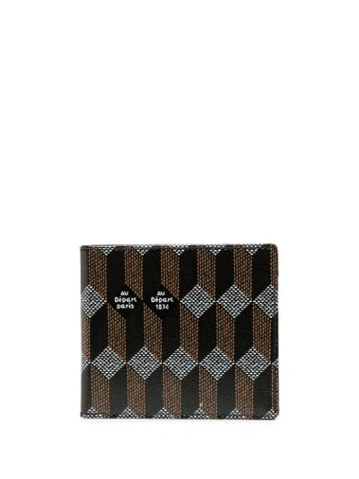 Au Depart Brown Bi-fold Monogram Wallet In Black