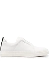 Pierre Hardy Laceless Leather Low-top Sneakers In White