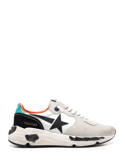 Golden Goose Running Sole Sneakers In Suede And Lycra In White
