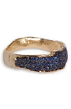ALICE WAESE NORMA BLUE SAPPHIRE PAVE RING,NORMA