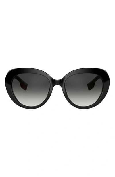 Burberry Grey Gradient Cat Eye Ladies Sunglasses Be4298f 3001t3 54 In Black,grey