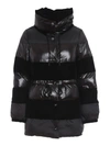 EMPORIO ARMANI VELVET AND NYLON PUFFER JACKET