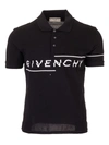 GIVENCHY SPLIT EMBROIDERY POLO IN BLACK