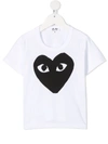 Comme Des Garçons Play White T-shirt For Kids With Logo In White
