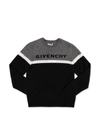 GIVENCHY BLACK AND GRAY SWEATER WITH LOGO