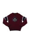 DSQUARED2 BURGUNDY SWEATER WITH INLAYS