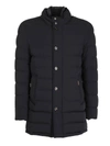 Moorer Notched Collar Padded Jacket In Blue