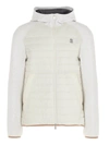 BRUNELLO CUCINELLI HOODED AND ZIPPED JACKET IN OFF-WHITE COLOR