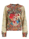 MOSCHINO CROSS STITCH EFFECT PRINT MULTICOLOR SWEATSHI