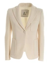 L'autre Chose Wool Crepe Single-breasted Jacket In Cream Color In Cream