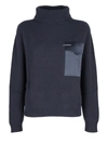 BRUNELLO CUCINELLI POCKET CASHMERE TURTLENECK IN BLUE