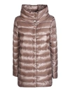Herno Amelia Stand Collar Down Coat In Pink