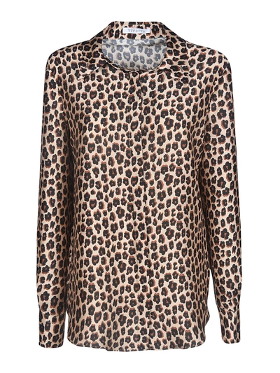 Vivetta Leopard-print Satin-twill Shirt In Beige