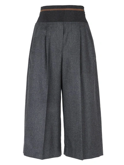 Brunello Cucinelli Loose Fit Trousers In Grey