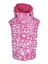 DSQUARED2 BRANDED DOWN JACKET IN FUCHSIA AND WHITE