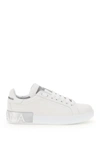 Dolce & Gabbana Dolce And Gabbana White And Silver Portofino Sneakers In Argento