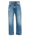 R13 Blue Distressed Boyfriend Jeans In Bain With Rips