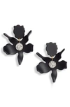 Lele Sadoughi Crystal Clip-on Drop Earrings In Black