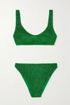 Oseree Oséree Lumiere Lurex Sporty Set In Green